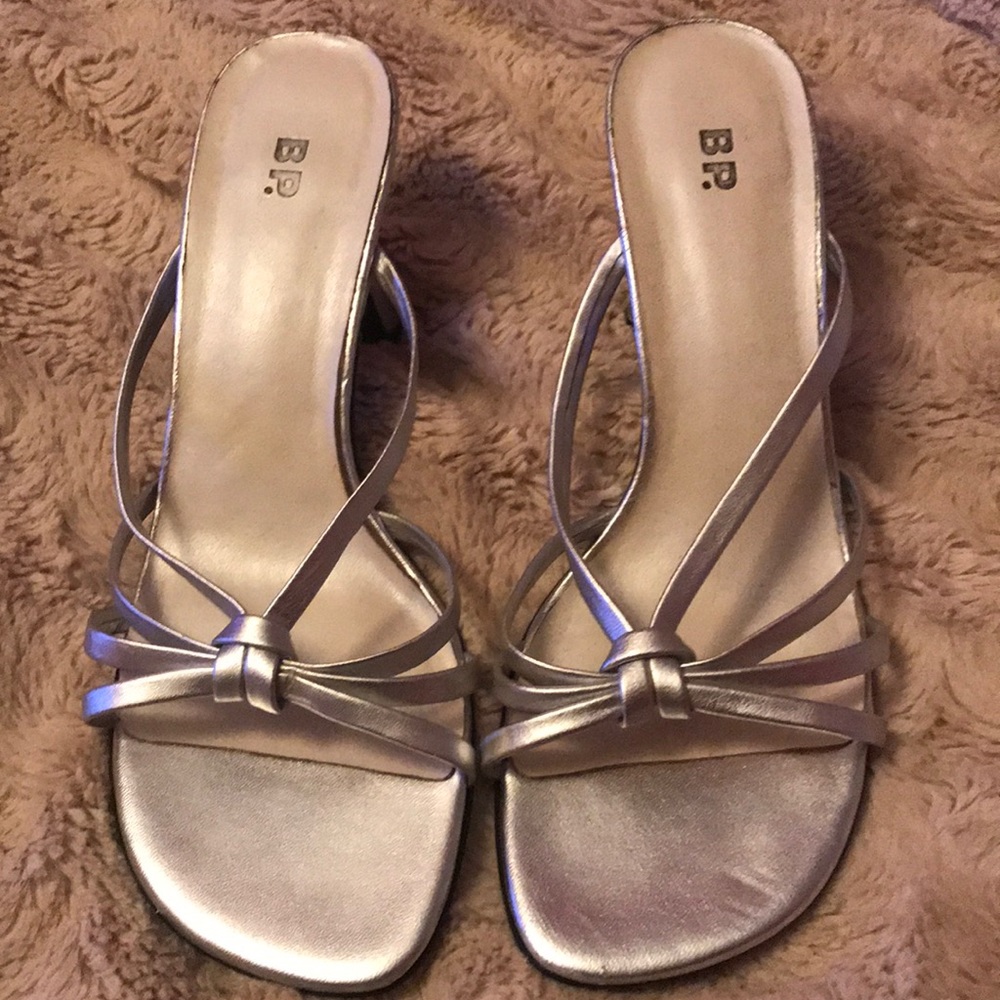 Short silver heels